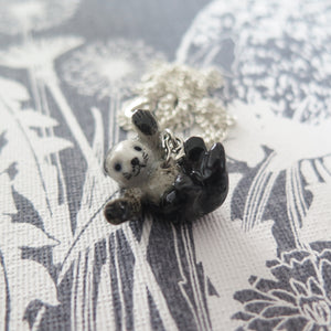 Baby Otter Porcelain Pendant Necklace