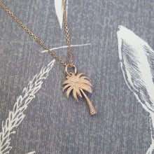 Load image into Gallery viewer, Sterling Silver Rose Gold Palm Tree Pendant Necklace