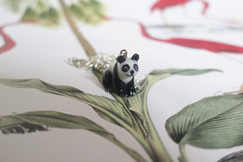 Panda Baby Porcelain Pendant Necklace