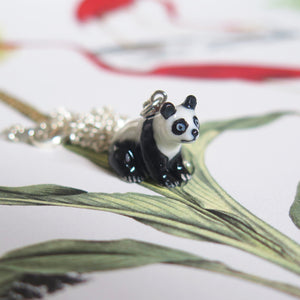 Panda Baby Porcelain Pendant Necklace