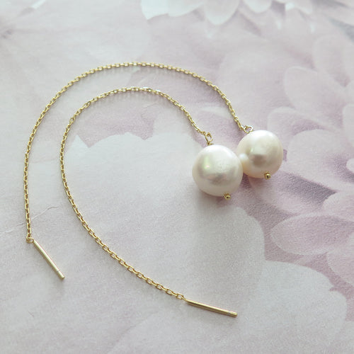 Sterling Silver Gold Plated Freshwater Pearl Earrings
