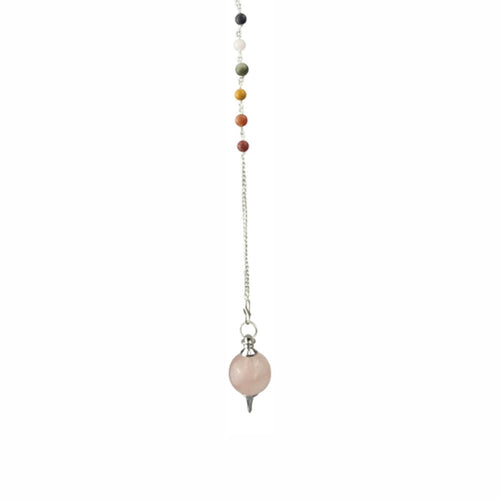 Rose Quartz Pendulum With Chakra Chain