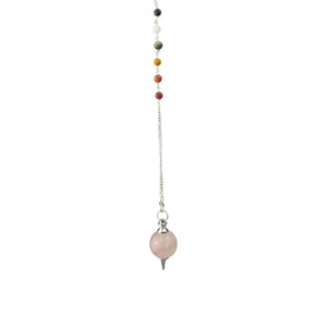 Rose Quartz Pendulum With Chakra Chain