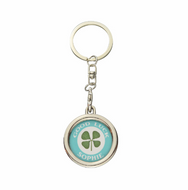 Lucky Real Four Leaf Clover Personalised Blue Keyring Keychain