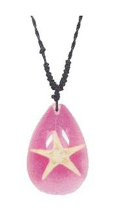 Lucky Real Starfish Pink Healing Pendant Necklace