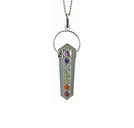 Crystal Quartz Chakra Double Terminated Spiritual Pendulum Pendant With Real Gemstones