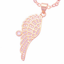 Load image into Gallery viewer, Gold, Silver and Rose Gold Plated Crystal Guardian Angel Wing Necklace Pendant