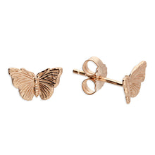 Load image into Gallery viewer, Rose Gold Sterling Silver Butterfly Stud Earrings
