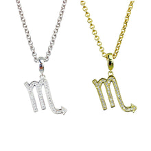 Load image into Gallery viewer, Gold &amp; Silver Plated Scorpio Horoscope Zodiac Czech Crystal Pendant Necklace