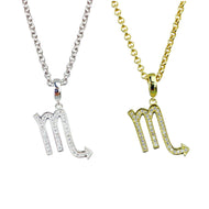 Gold & Silver Plated Scorpio Horoscope Zodiac Czech Crystal Pendant Necklace