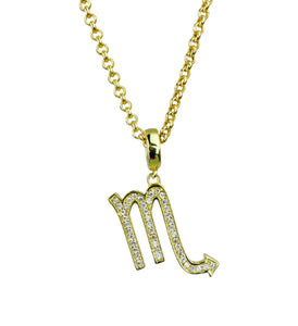 Gold & Silver Plated Scorpio Horoscope Zodiac Czech Crystal Pendant Necklace