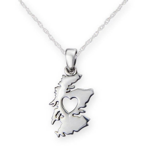 Heart of Scotland 925 Sterling Silver Pendant Necklace