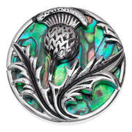 Lucky Paua Shell Scottish Thistle Brooch
