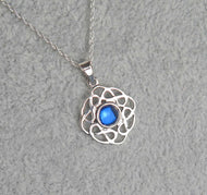 Sterling Silver Celtic Knot September Birthstone Pendant