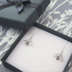 Sterling Silver Honey Bee Earrings