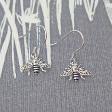 Load image into Gallery viewer, Sterling Silver Honey Bee Earrings