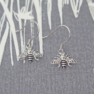 Sterling Silver Honey Bee Earrings