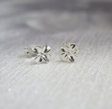 Load image into Gallery viewer, Sterling Silver Four Leaf Clover Stud Earrings