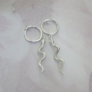 Sterling Silver Snake Hoop Earrings