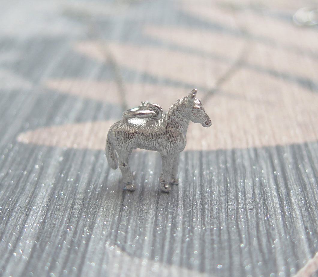 Sterling Silver Chinese Zodiac Year of the Horse Pendant Necklace