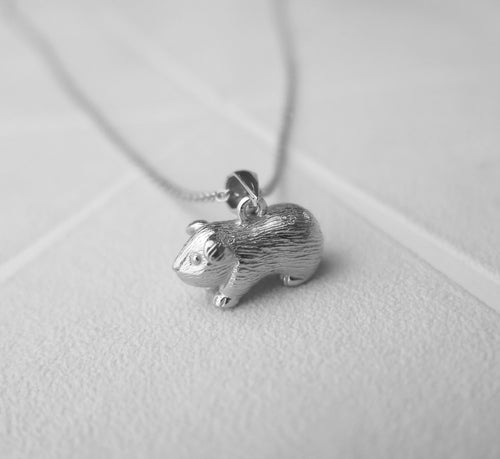 Solid 925 Sterling Silver Guinea Pig Pendant Necklace