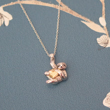 Load image into Gallery viewer, Sterling Silver Sloth Pendant Necklace