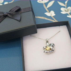 Sterling Silver Sloth Pendant Necklace