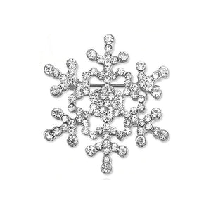 Crystal Snowflake Christmas Brooch