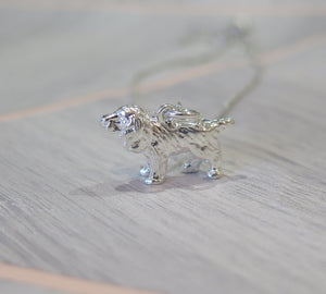 Stunning Sterling 925 Silver Spaniel Pendant Necklace