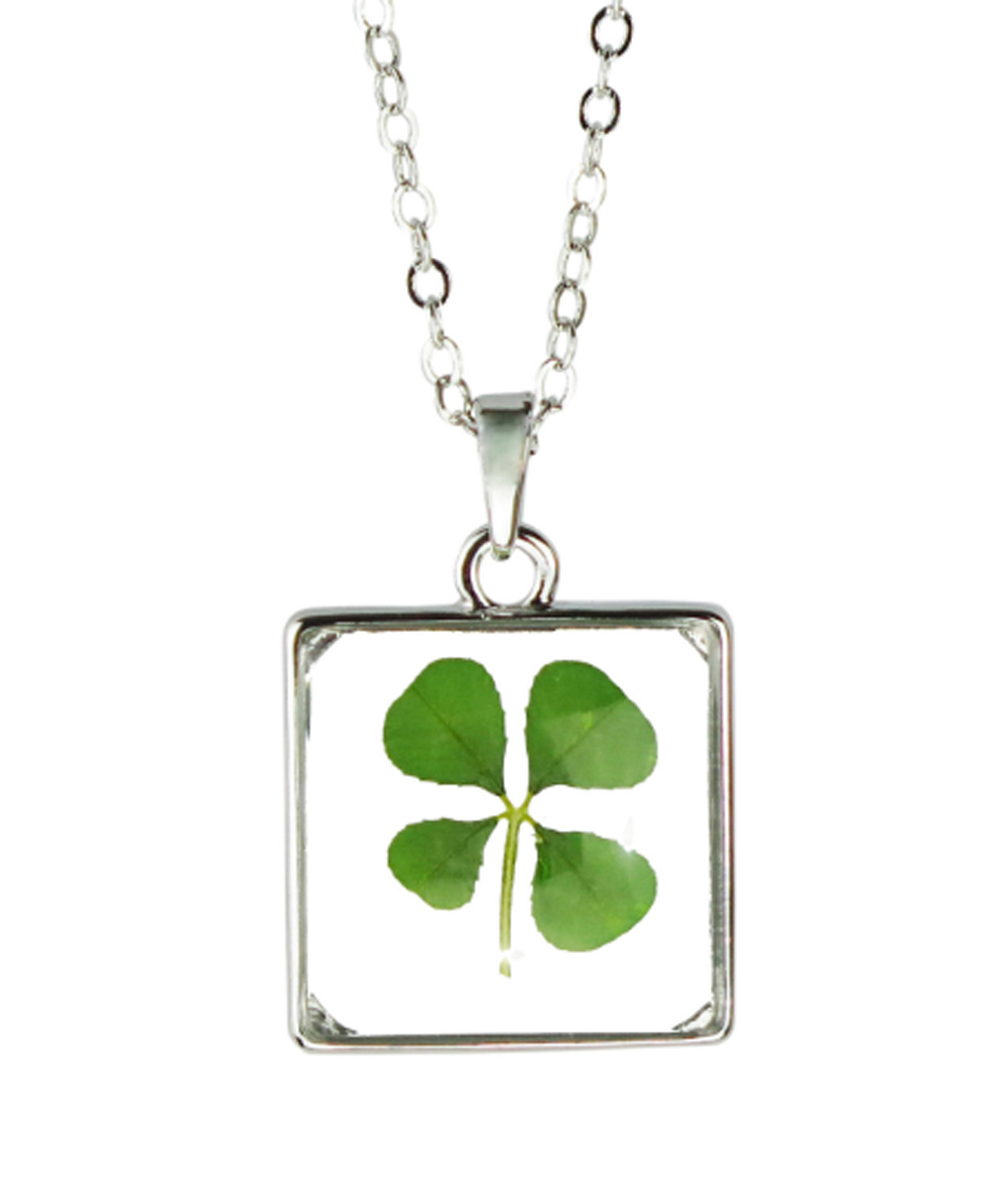 Four Leaf Clover Shaped Lucky Charm Pendant Necklace