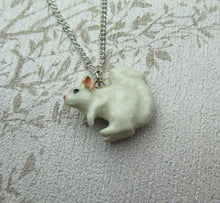 Load image into Gallery viewer, Baby White Squirrel Porcelain Pendant Necklace