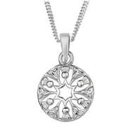 Celtic Scottish Thistle Trinity Knot Pendant Necklace