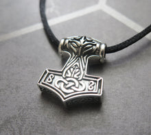 Load image into Gallery viewer, Sterling Silver Thor&#39;s Hammer Norse Viking Mythology Pendant Necklace