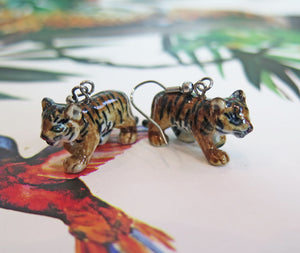 Tiger Cub Porcelain Earrings