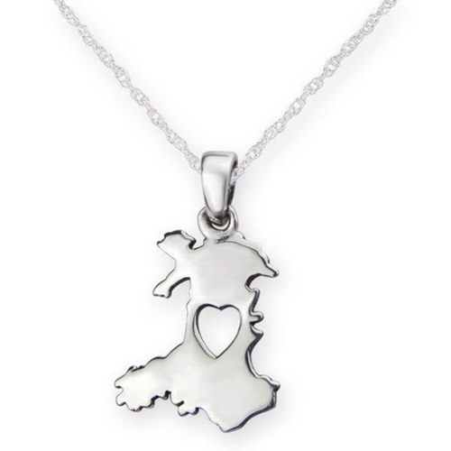 Heart of Wales 925 Sterling Silver Pendant Necklace