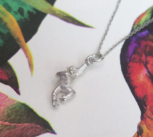 Sterling Silver Chinese Zodiac Year of the Monkey Pendant Necklace