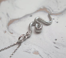 Load image into Gallery viewer, Sterling Silver Chinese Zodiac Year of the Snake Pendant Necklace
