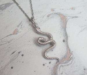 Sterling Silver Chinese Zodiac Year of the Snake Pendant Necklace