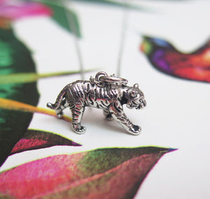 Sterling Silver Chinese Zodiac Year of the Tiger Pendant Necklace