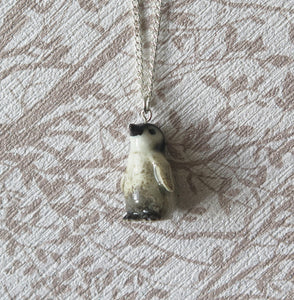 Baby Penguin Porcelain Pendant Necklace