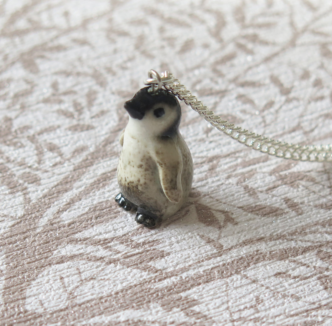 Baby Penguin Porcelain Pendant Necklace