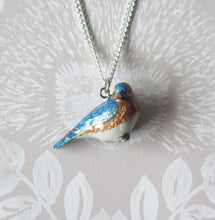 Load image into Gallery viewer, Bluebird Porcelain Pendant Necklace