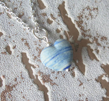 Load image into Gallery viewer, Sea Breeze Glass Lampwork Heart Pendant Necklace