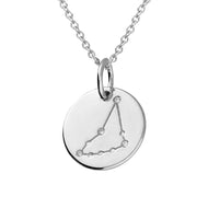 Capricorn Star Constellation Sterling Silver Pendant Necklace
