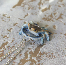 Load image into Gallery viewer, Blue Crab Porcelain Pendant Necklace