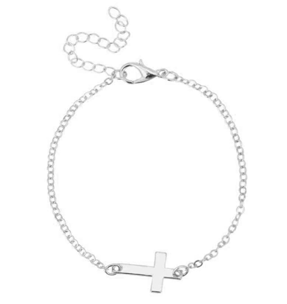 Christian Faith Jesus Cross Silver Plated Bracelet