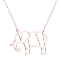 Load image into Gallery viewer, Rose Gold, Gold and Silver Plated Lucky Elephant Origami Pendant Necklace