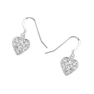 Solid 925 Sterling Silver Earrings with Fiiligree Celtic Knotwork