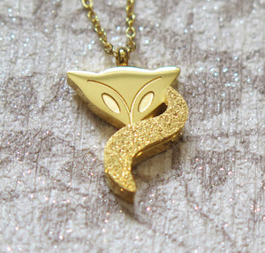 Spiritual Fox Pendant Necklace in Gold, Platinum or Rose Gold Plated