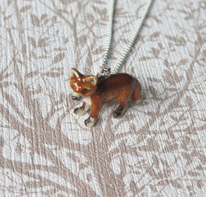 Baby Fox Porcelain Pendant Necklace